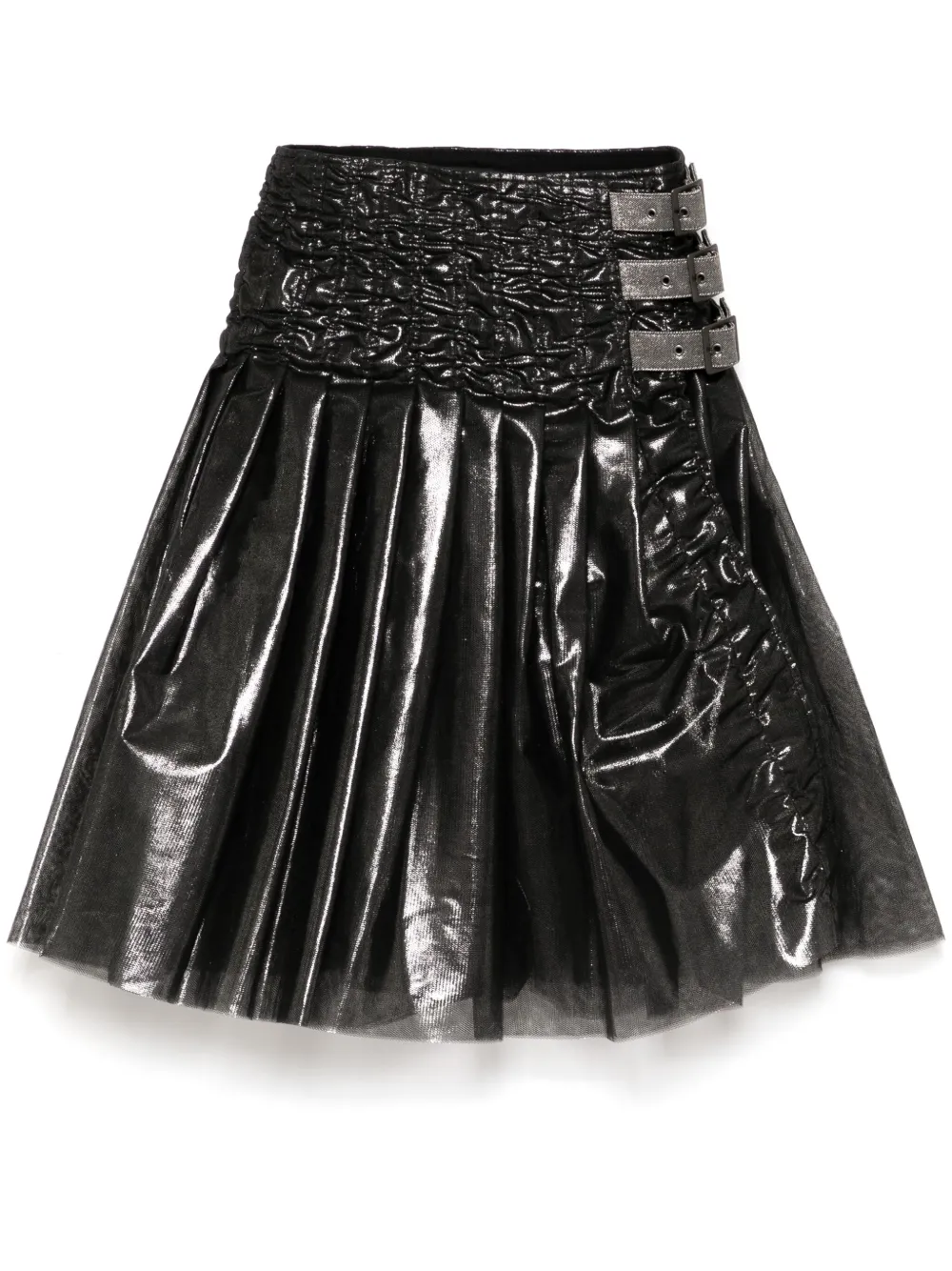 belted pleated skirt