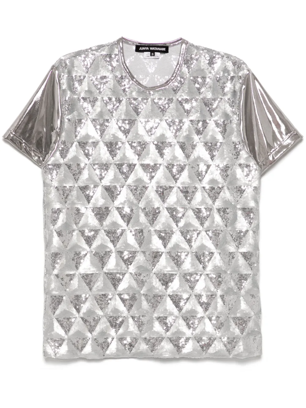 Junya Watanabe T-shirt met pailletten Zilver