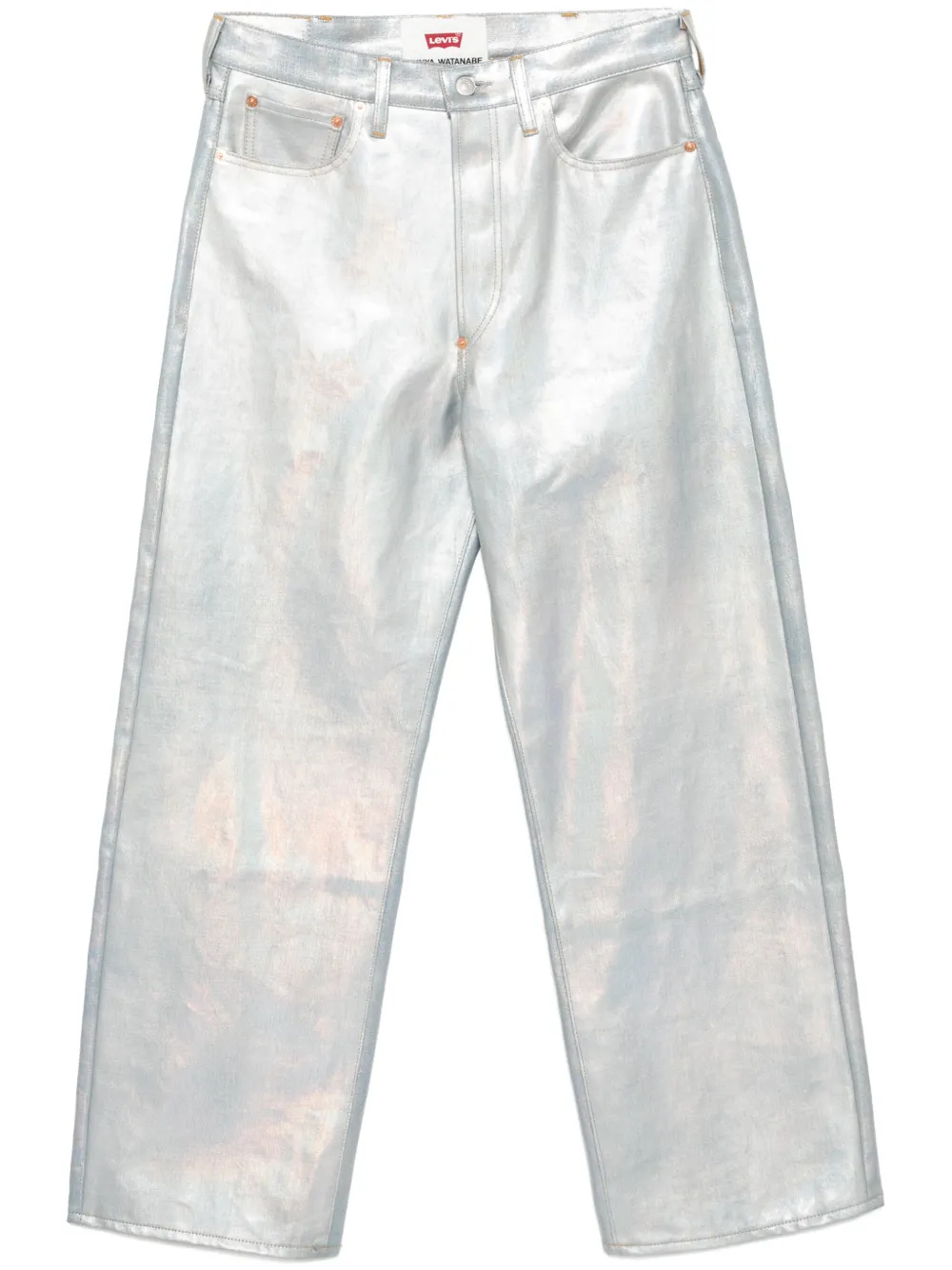 foiled-print straight-leg jeans