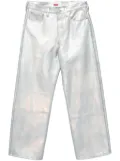 Junya Watanabe foiled-print straight-leg jeans - Blue