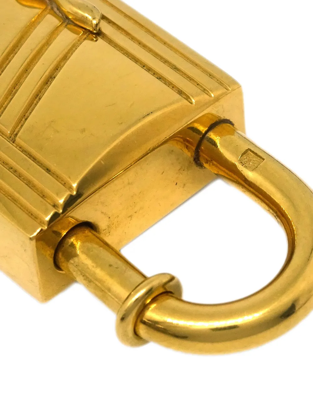 Pre-owned Hermes 1998 Anee Arbre Cadena Padlock In Gold