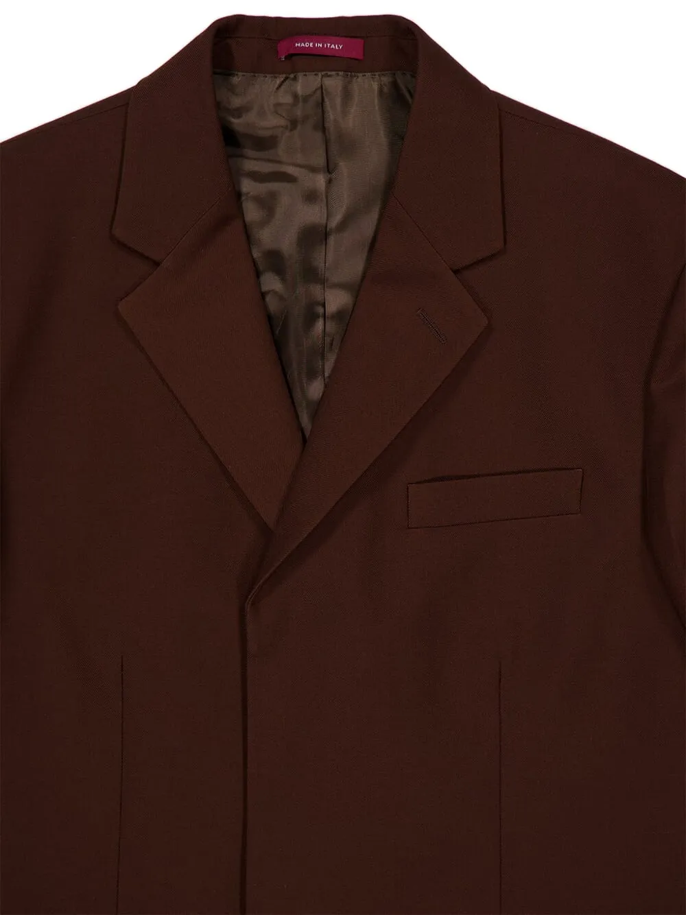 Gucci Wool Twill Single-breasted Jacket In Brown