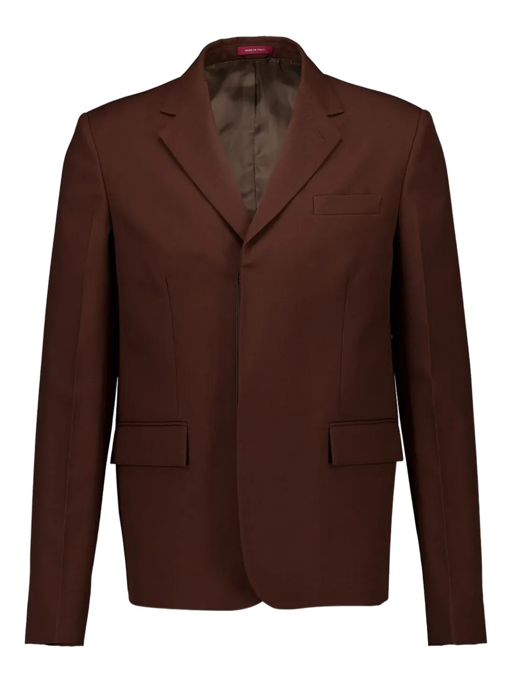 Gucci Wool Twill Single-breasted Jacket In Brown