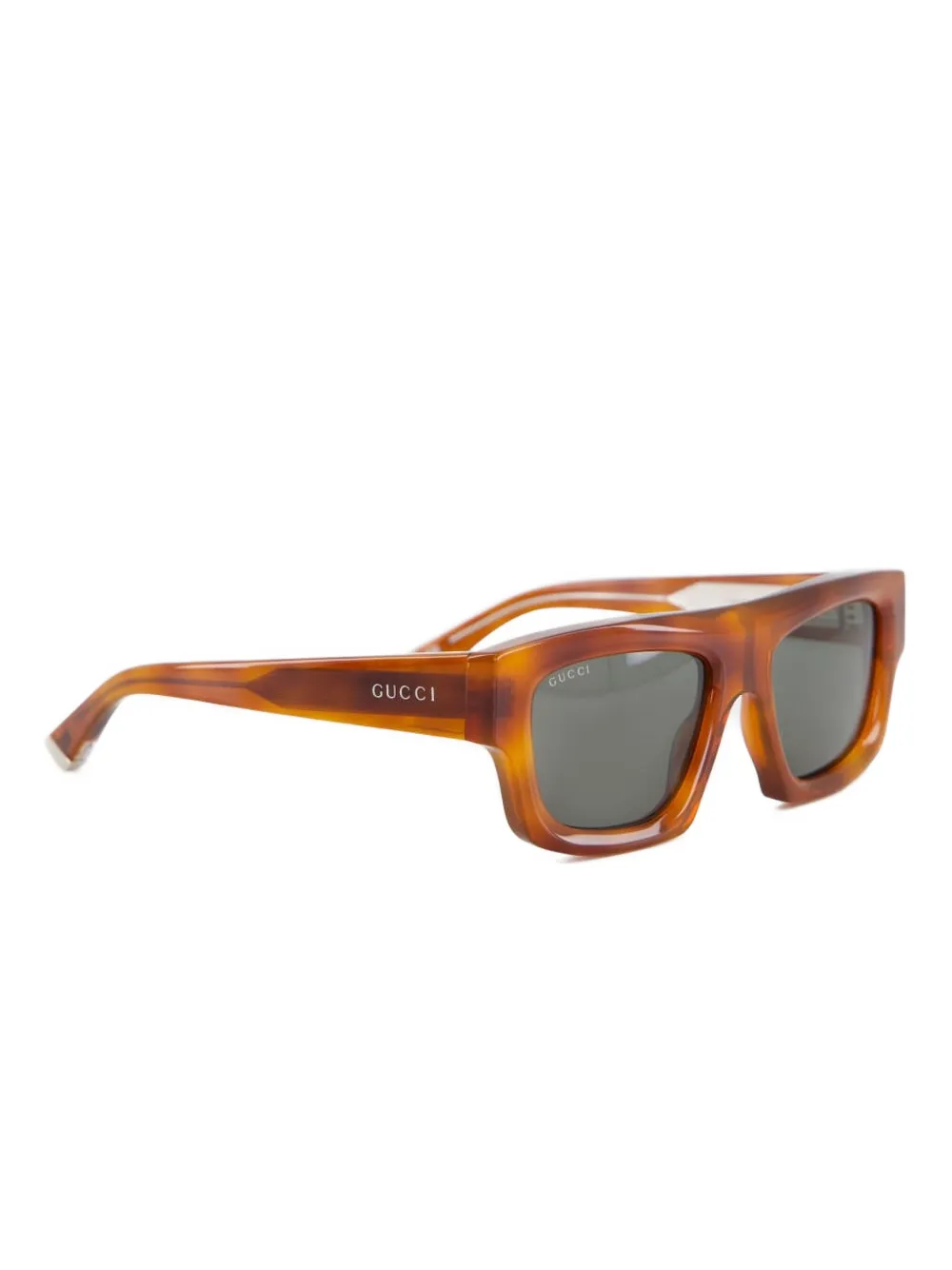 Gucci Eyewear Zonnebril met gegraveerd logo Bruin