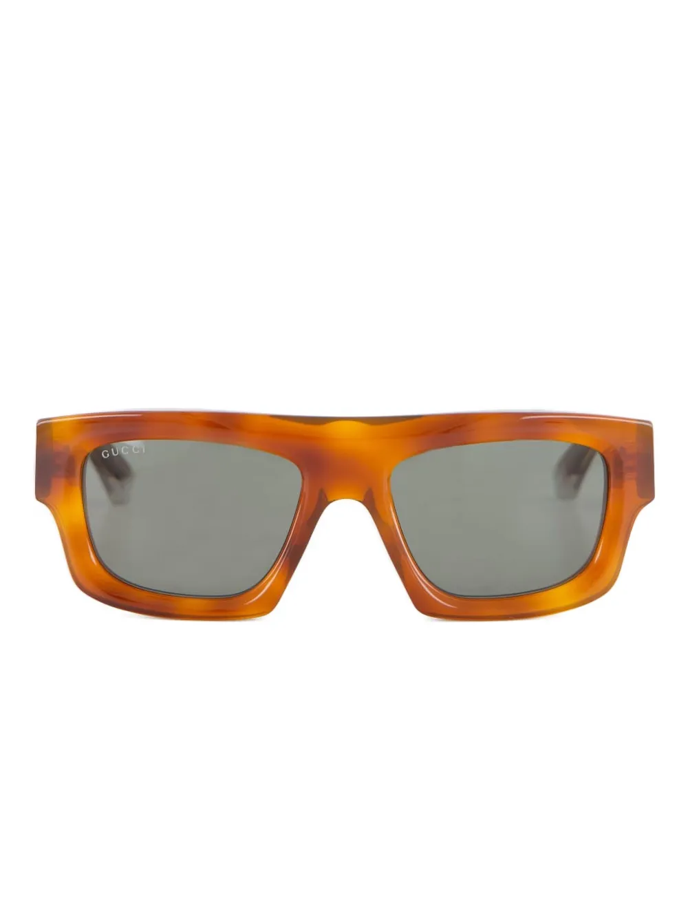 Gucci Eyewear Zonnebril met gegraveerd logo Bruin
