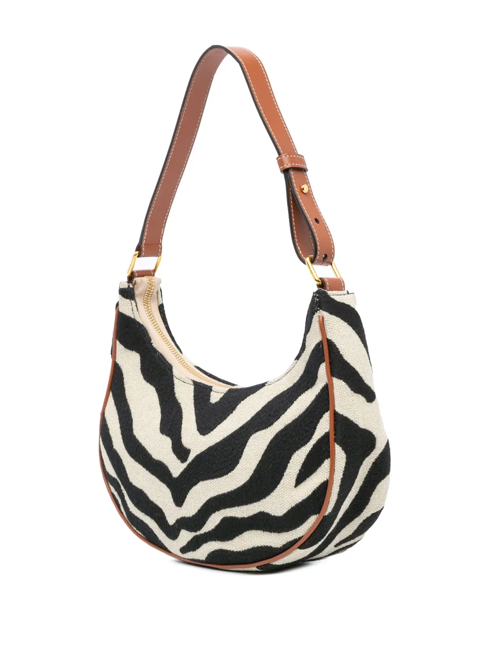 Céline Pre-Owned 2021 Canvas Ava schoudertas met zebraprint - Wit