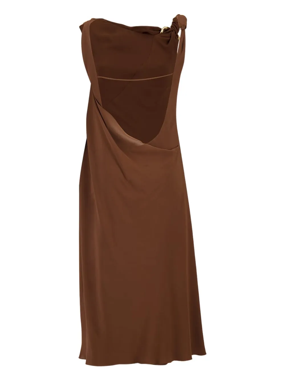Gucci Zijden midi-jurk - Bruin