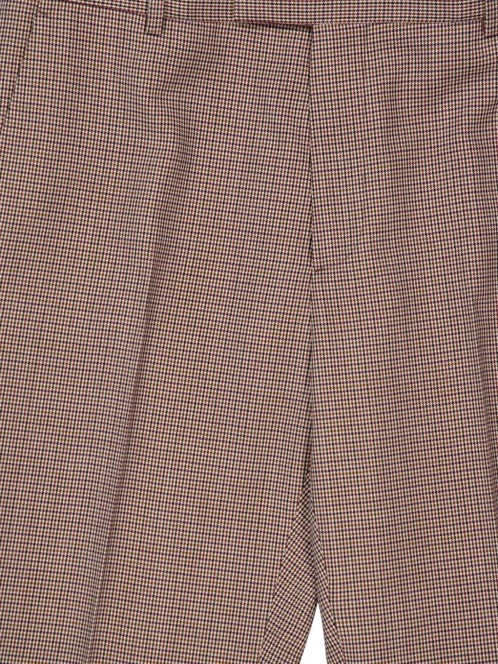 Gucci Gingham Wool Trousers In Brown
