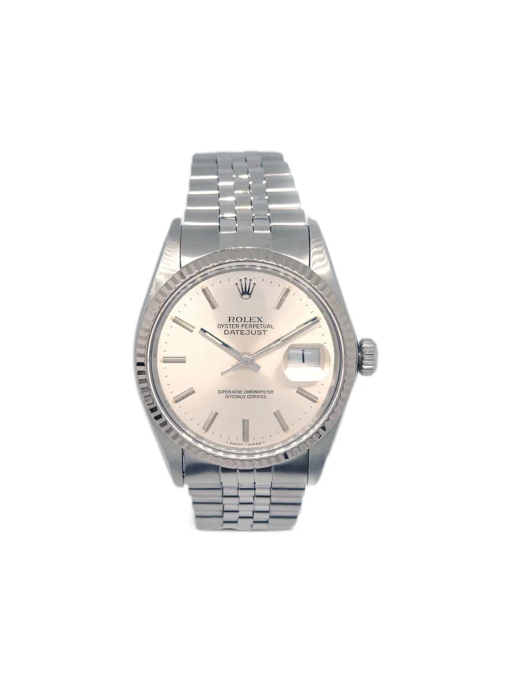 Rolex 1985 pre-owned Oyster Perpetual Date 35mm | Neutrals | Image 1