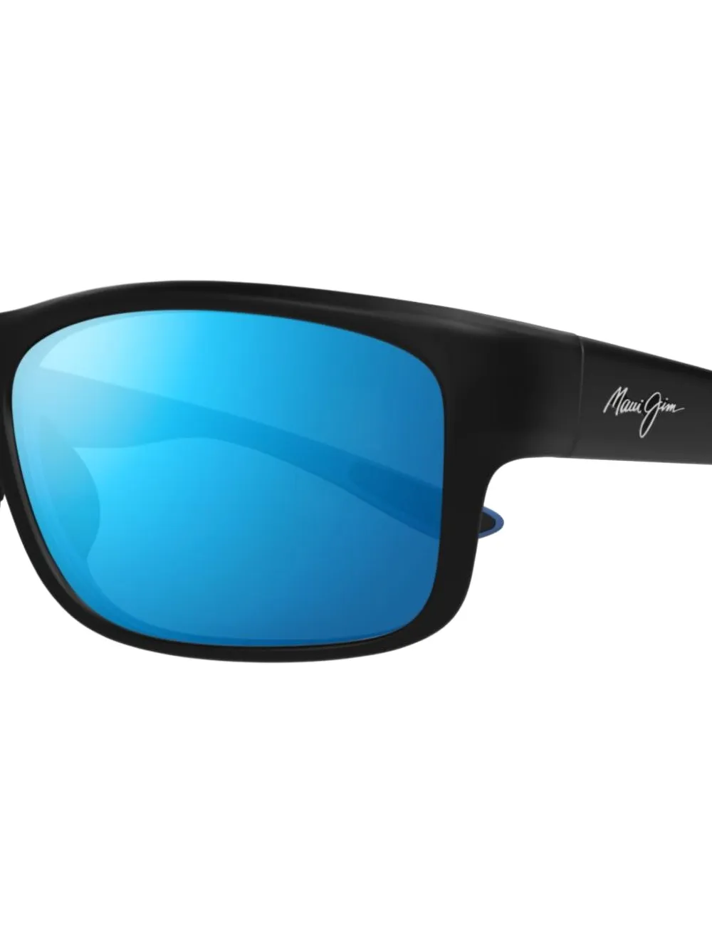 Maui Jim blue mirrored rectangle sunglasses Zwart