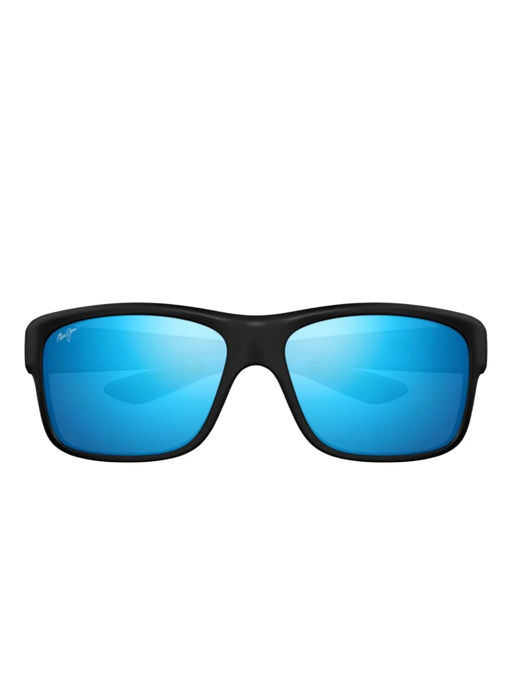 Maui Jim blue mirrored rectangle sunglasses Zwart