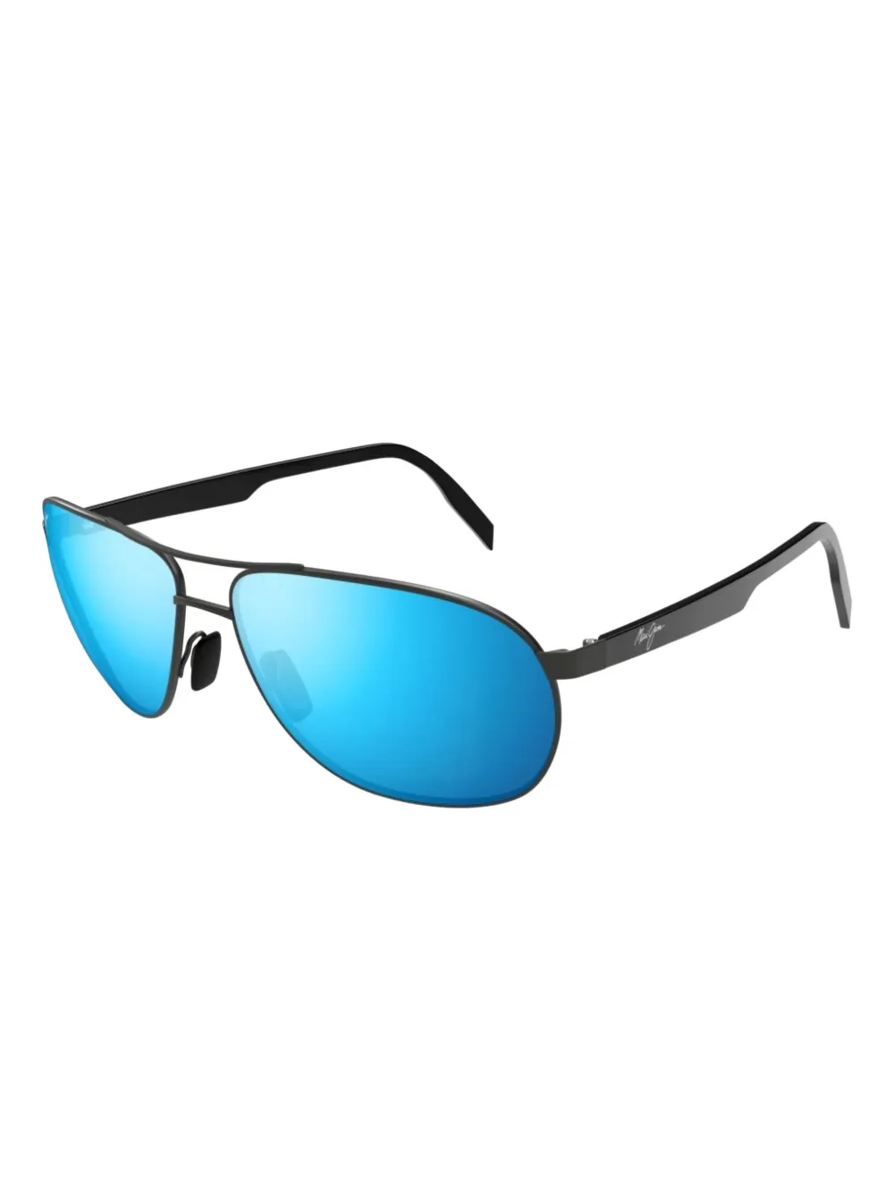 Maui Jim blue mirrored oval-frame sunglasses Zwart