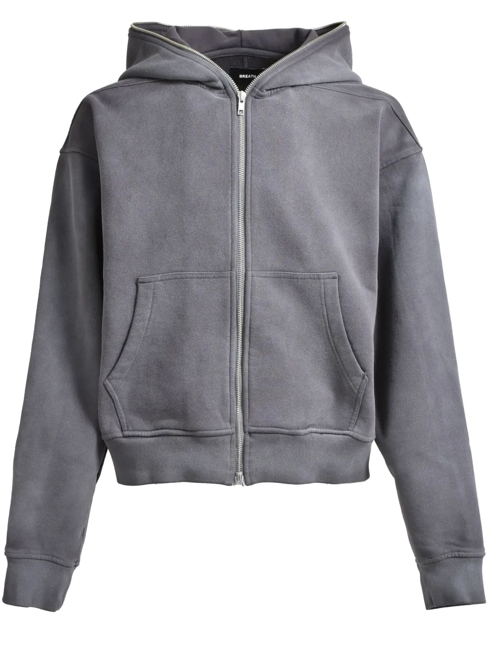 zipped cotton hoodie