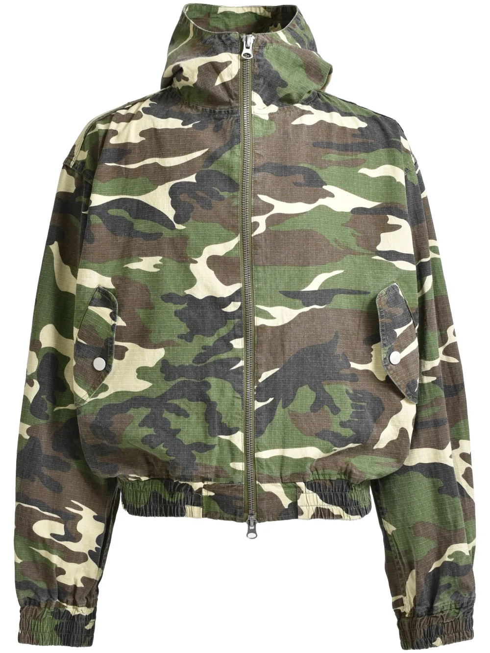 camouflage-print jacket