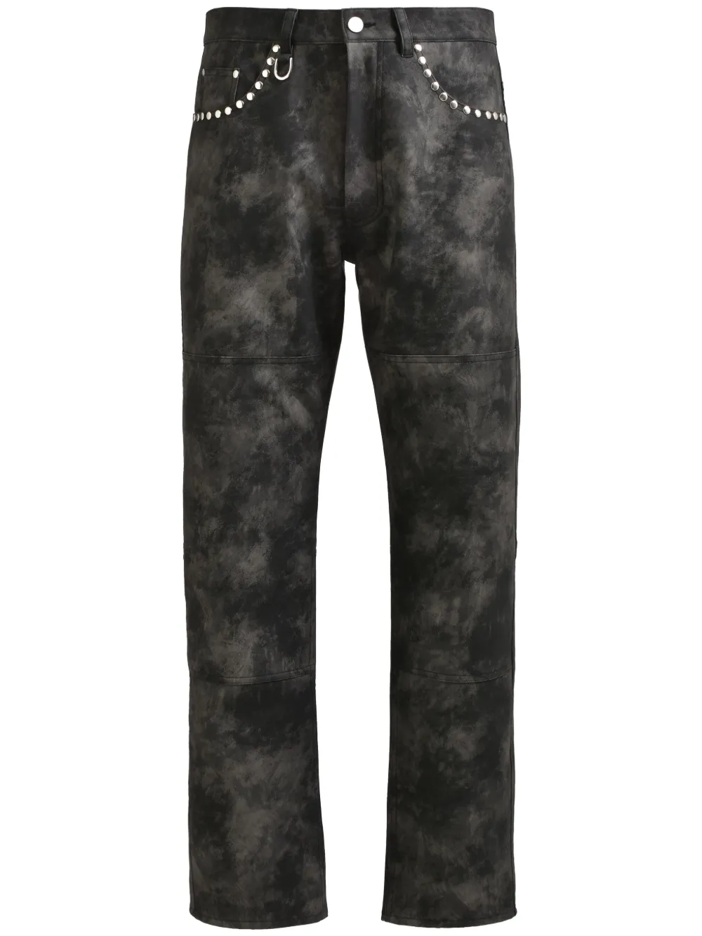 camouflage-print trousers