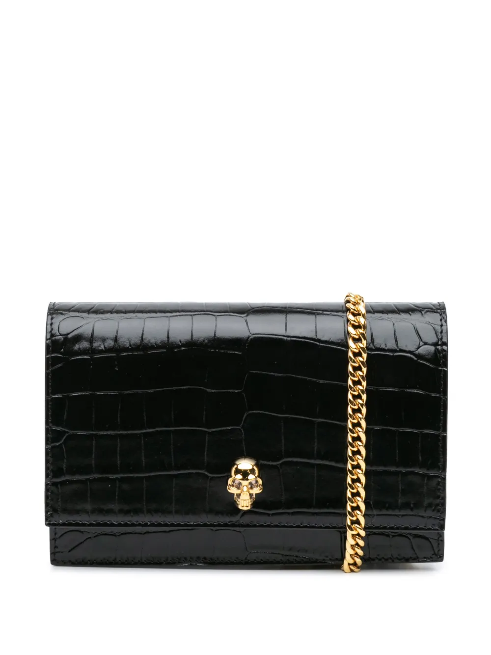 2013-2024 Small Crocodile Embossed Calfskin Skull crossbody bag