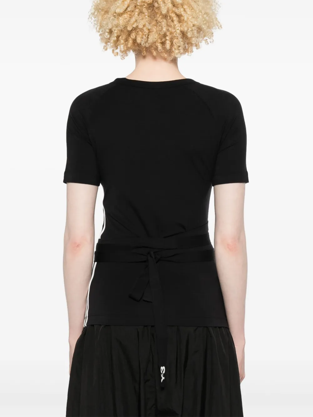 Y-3 T-shirt met 3-Stripes logo Zwart