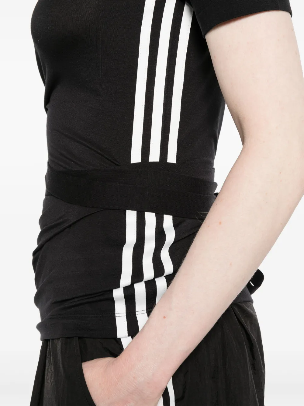 Y-3 T-shirt met 3-Stripes logo Zwart