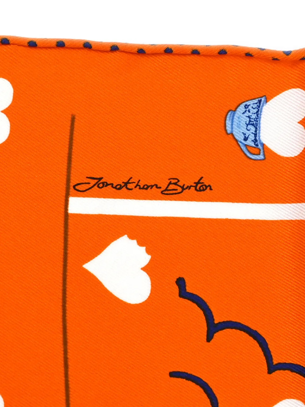 Pre-owned Hermes 1990-2000s Tea Time Scarf In Orange
