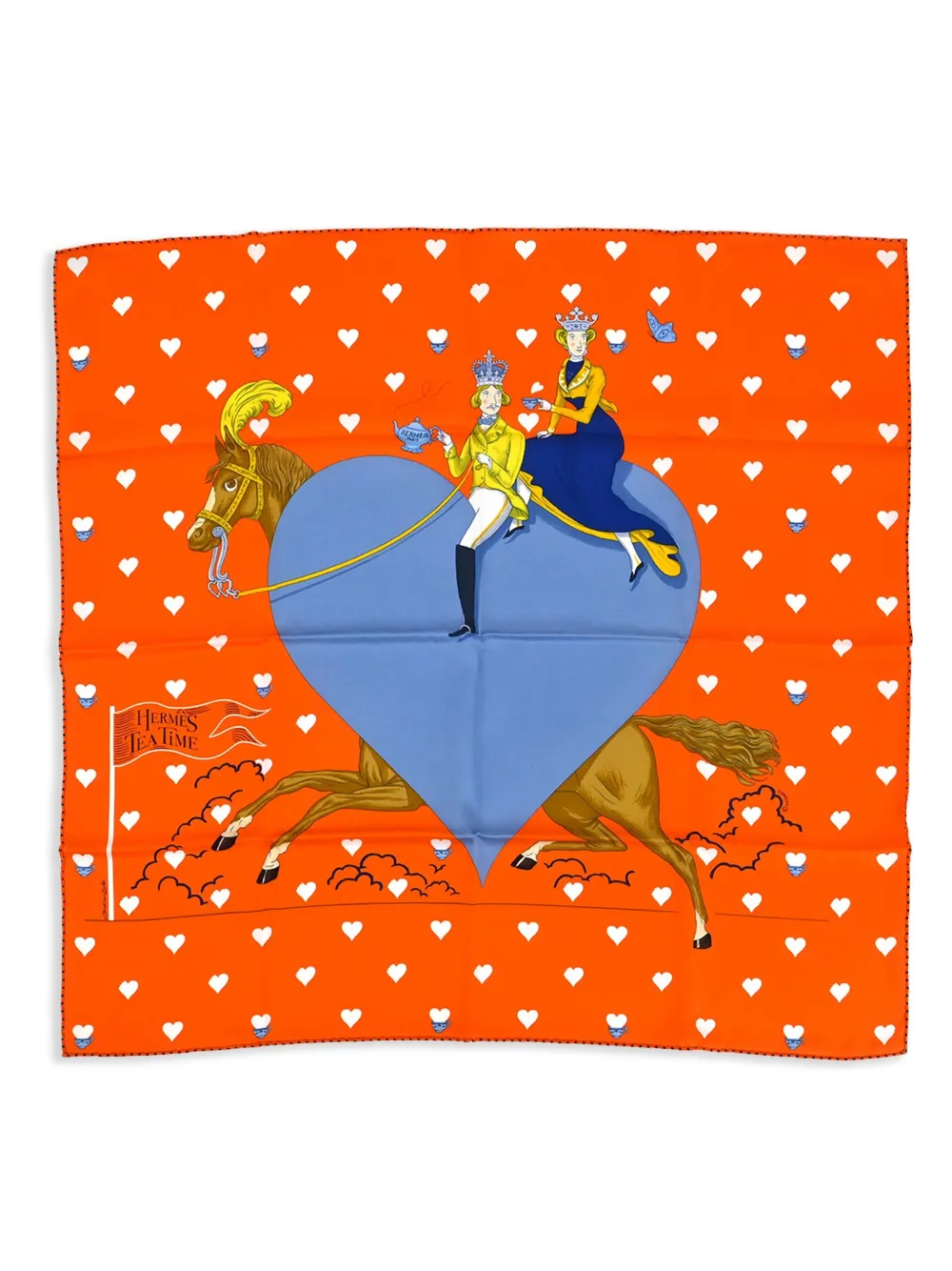 Hermès Pre-Owned 1990-2000s Tea Time スカーフ - オレンジ Hermès Pre-Owned 1990-2000s Tea Time スカーフ - オレンジ