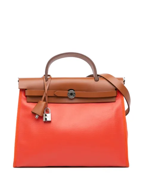 Hermès Pre-Owned bolsa satchel Toile H Berline Herbag Zip 31 2019