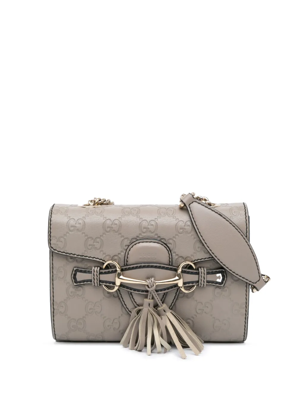 Gucci Pre-Owned 2000-2015 ミニ グッチシマ エミリー ショルダーバッグ - グレー Gucci Pre-Owned 2000-2015 ミニ グッチシマ エミリー ショルダーバッグ - グレー