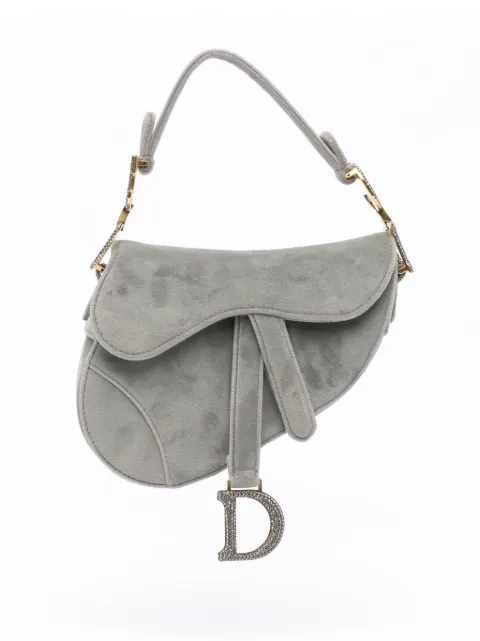 Christian Dior Pre-Owned 2019 Mini Velvet Crystal Embellished Saddle satchel