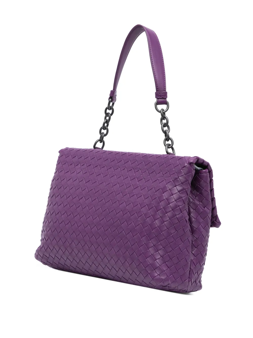 Bottega Veneta Pre-Owned 2012-2024 grote Nappa Intrecciato Olimpia schoudertas - Paars