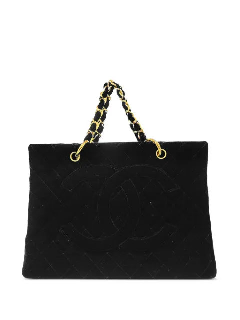 CHANEL Pre-Owned 1995 CC diamond-quilted tote bag