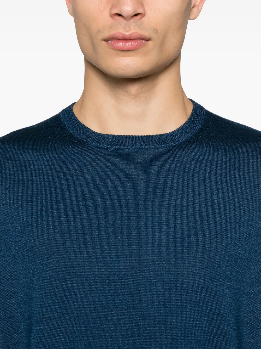 Canali Fijngebreid T-shirt Blauw
