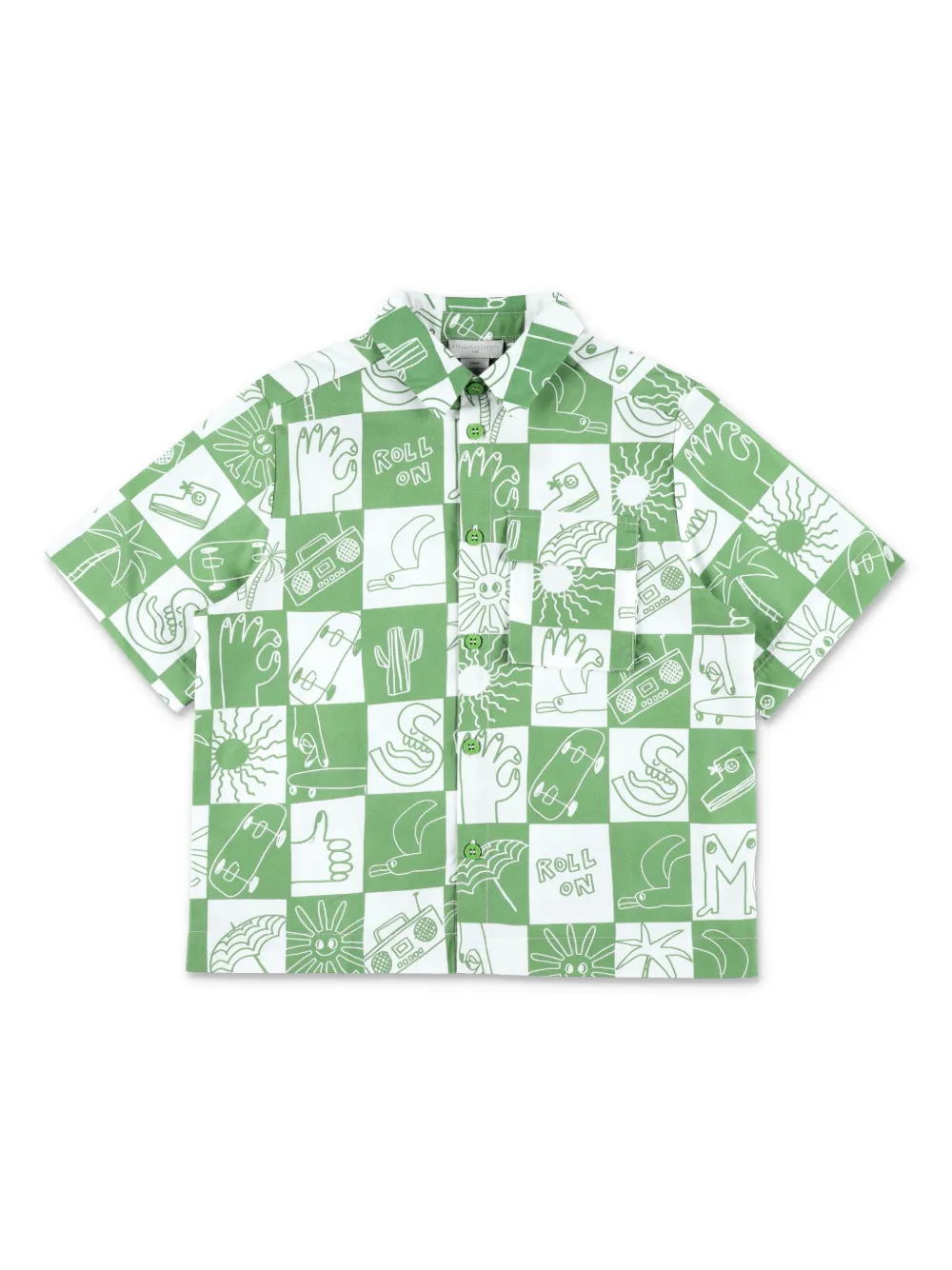 Stella McCartney Kids Katoenen shirt Groen
