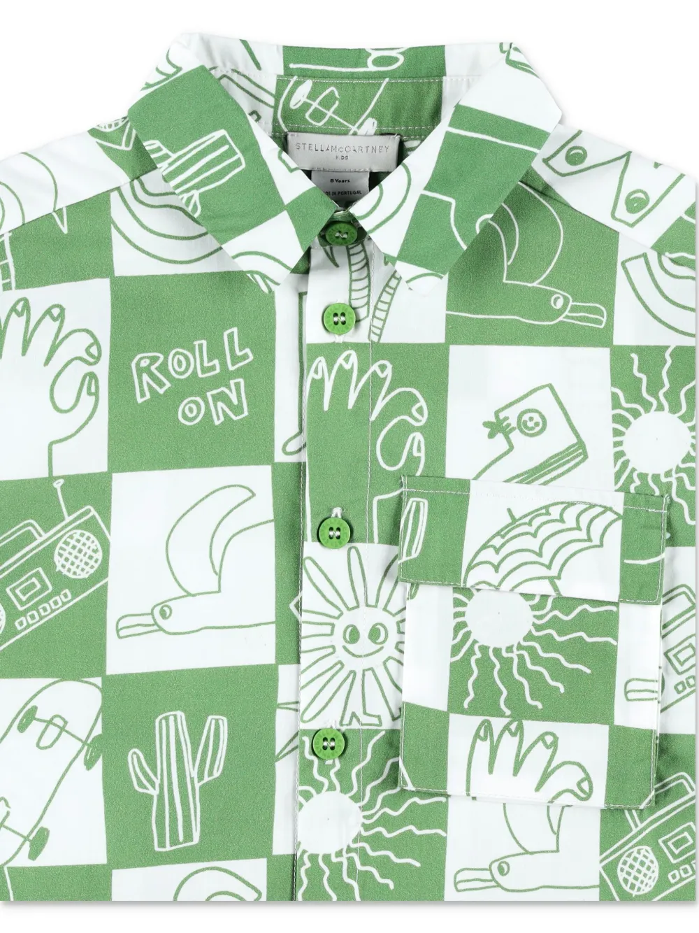 Stella McCartney Kids Katoenen shirt Groen