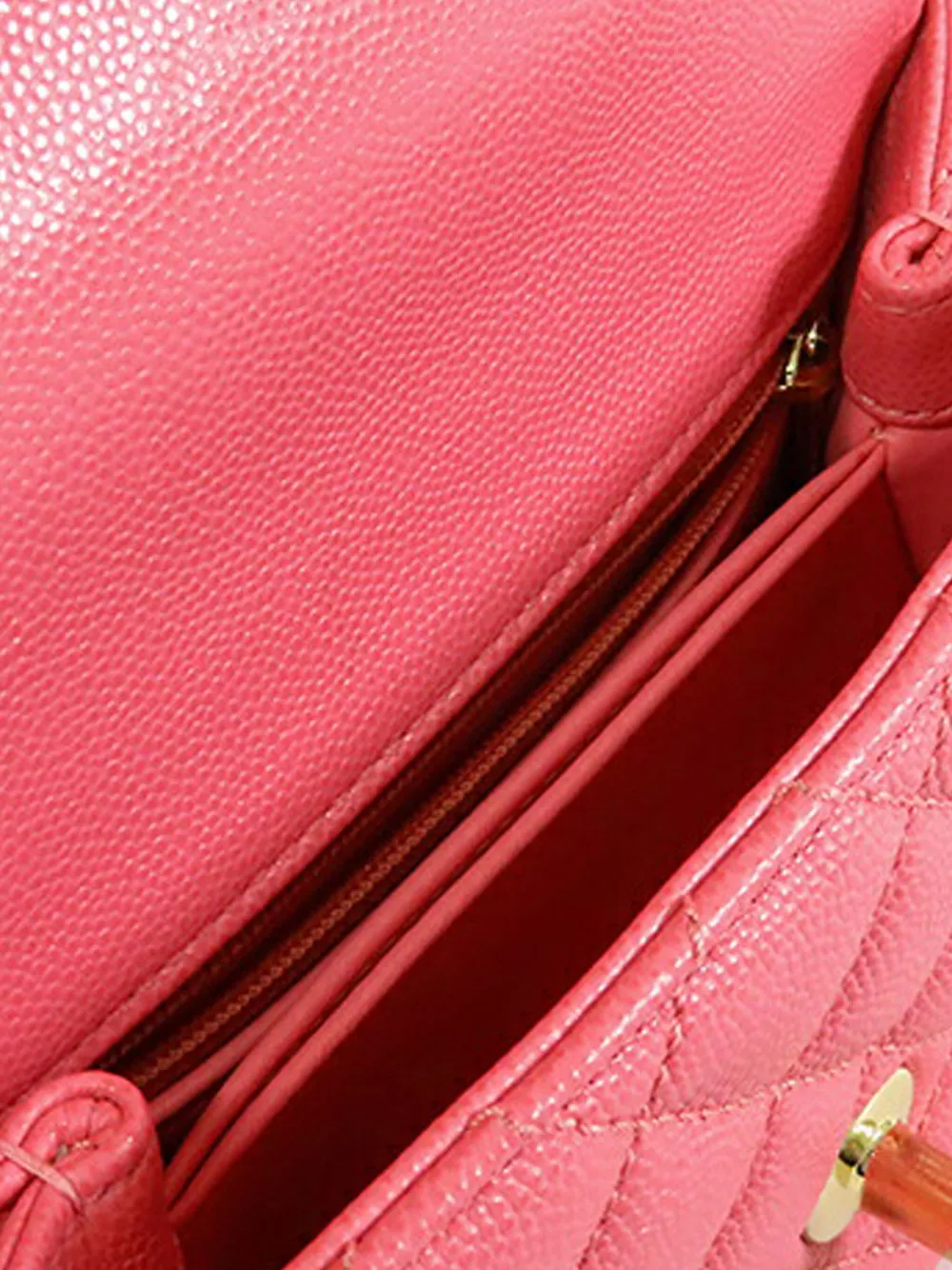 Pre-owned Chanel 2020 Extra Mini Caviar And Lizard Embossed Coco Top Handle Bag Satchel In Pink