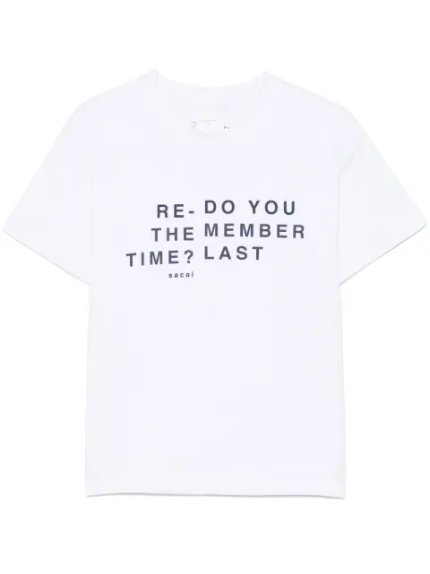 sacai flocked-slogan T-shirt
