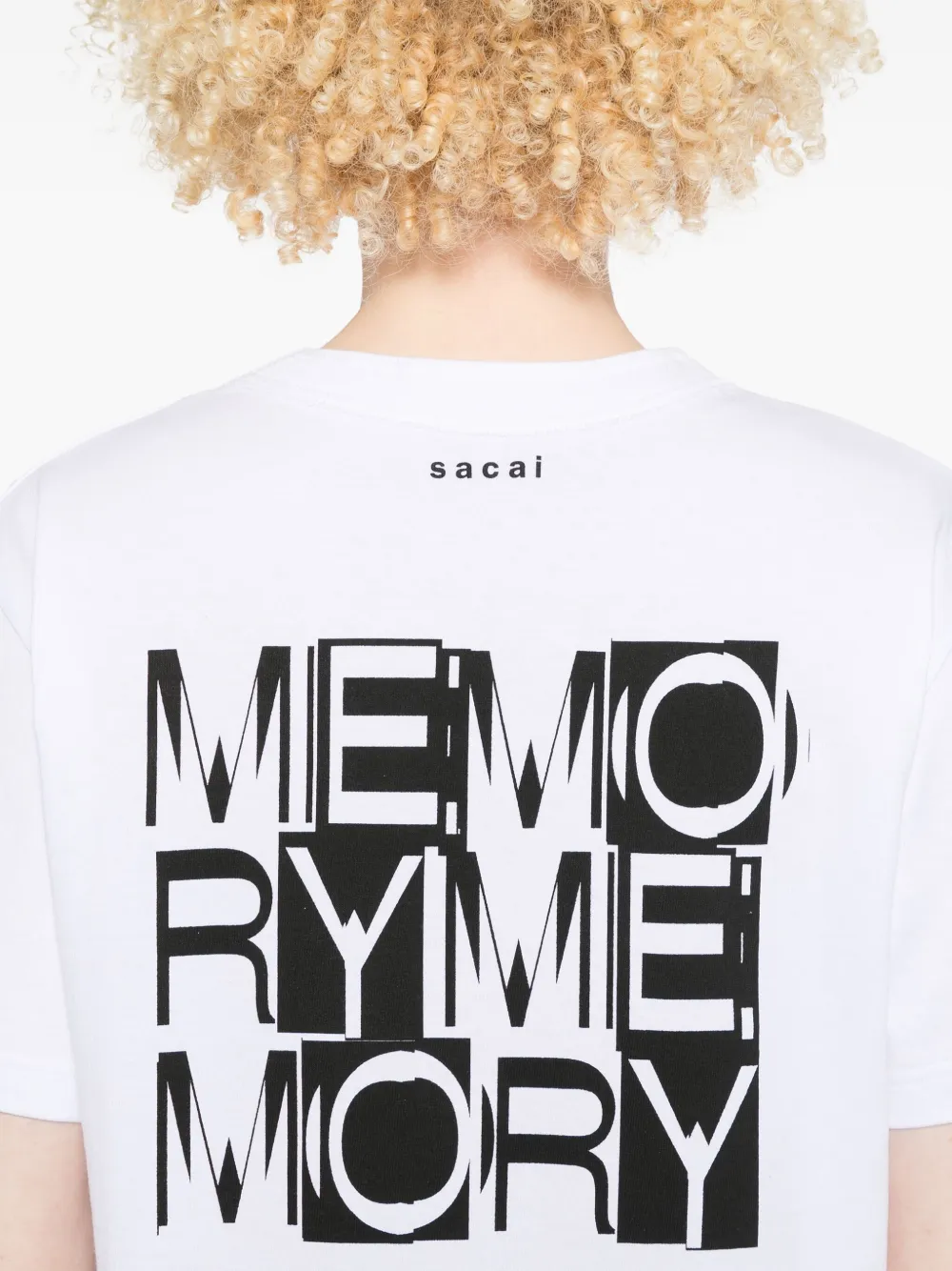 sacai T-shirt met tekst Wit