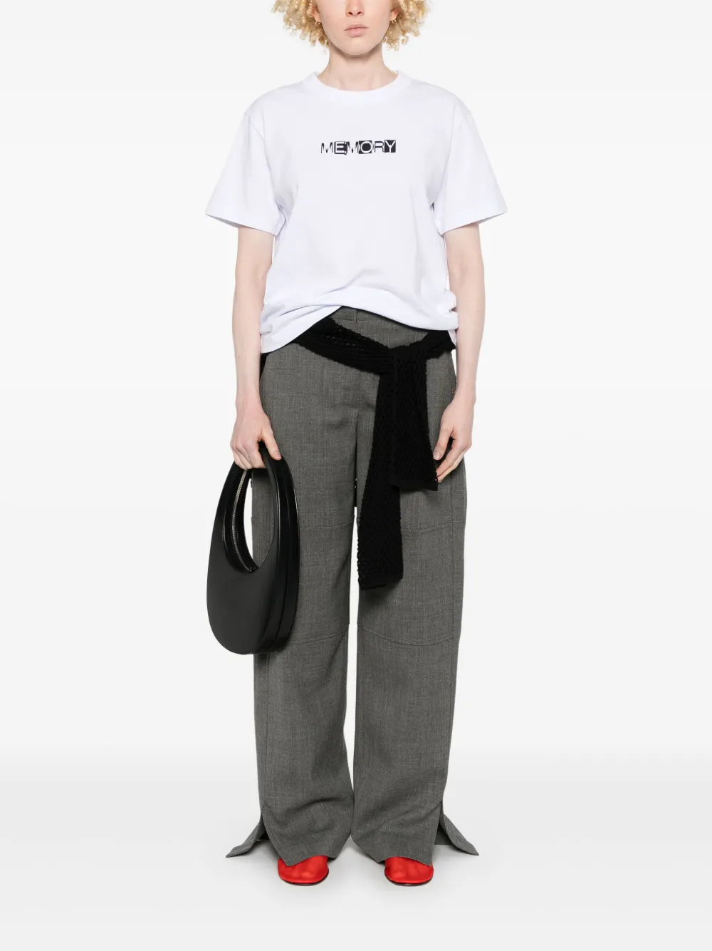 sacai T-shirt met tekst Wit