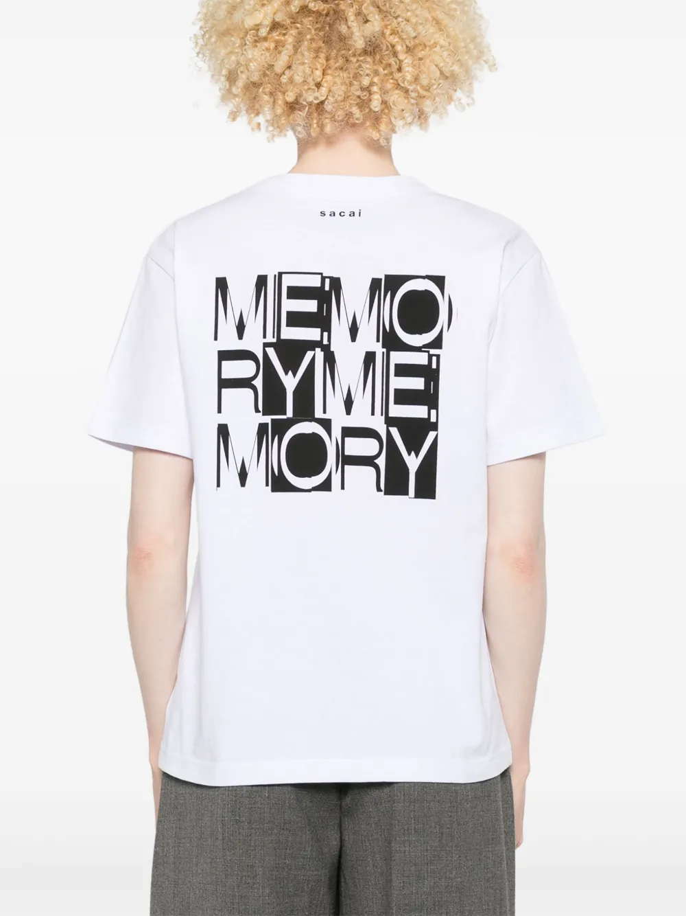 sacai T-shirt met tekst Wit