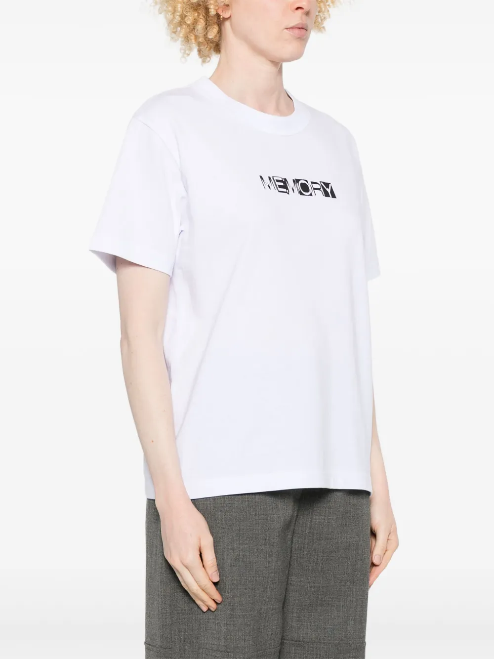 sacai T-shirt met tekst Wit