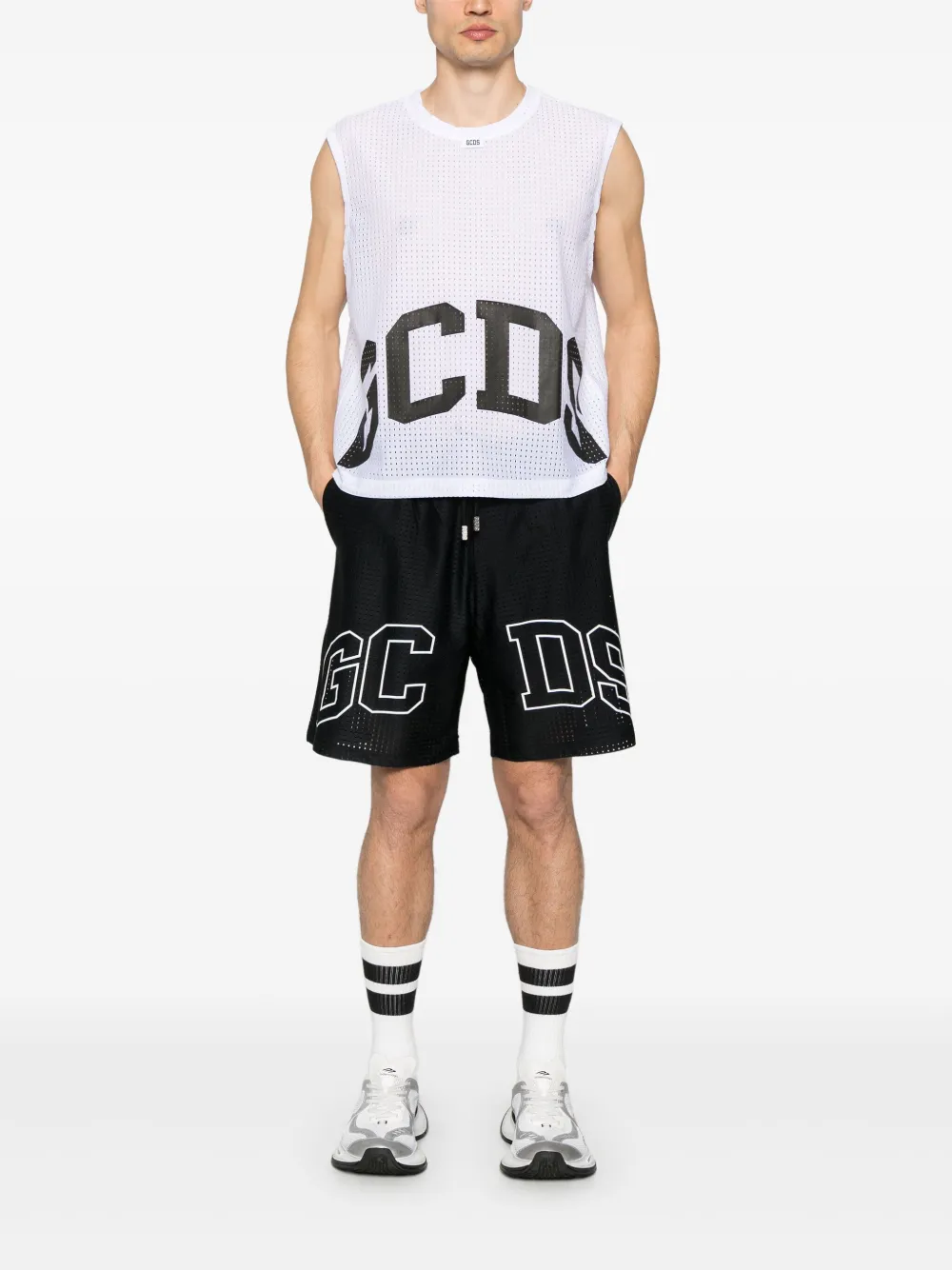 GCDS logo shorts - Zwart