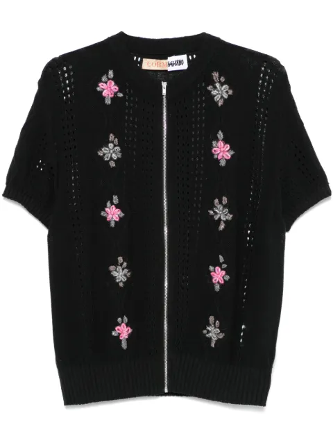 Magliano flower-embroidered knitted shirt
