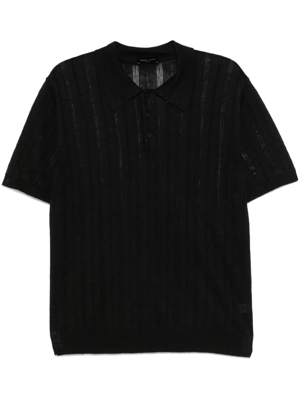 openwork-knit polo shirt