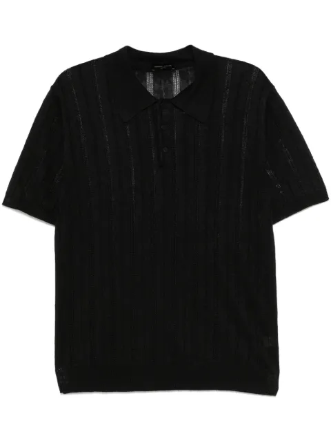 Roberto Collina polo en maille ajourée