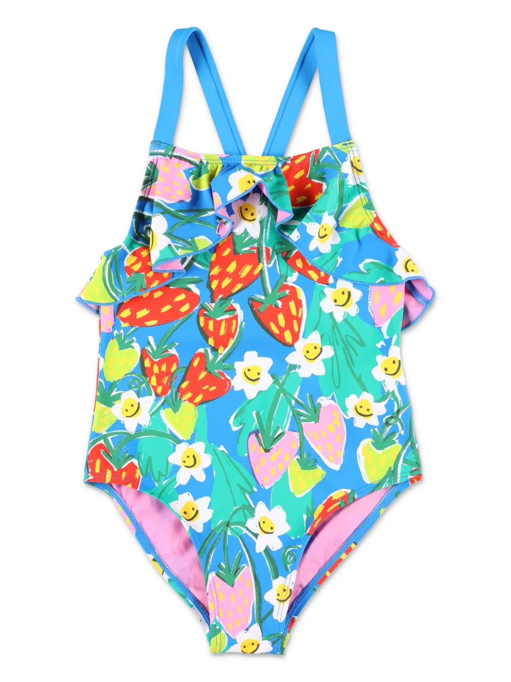 Stella McCartney Kids Fragole swimsuit Blauw