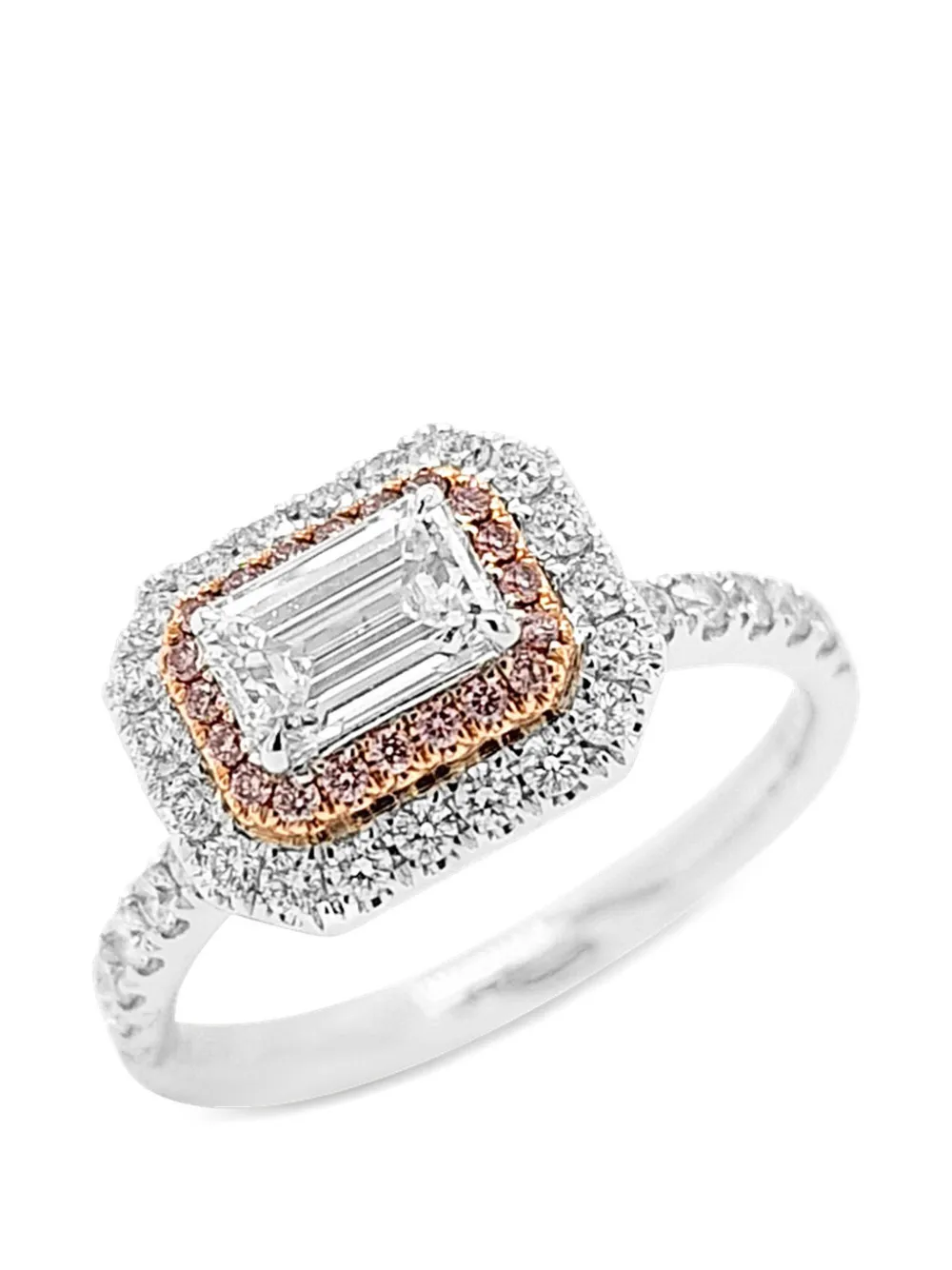 Shop Hyt Jewelry 18kt White Gold Diamond Ring In Pink
