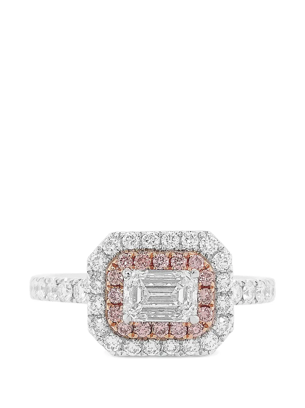 Shop Hyt Jewelry 18kt White Gold Diamond Ring In Pink