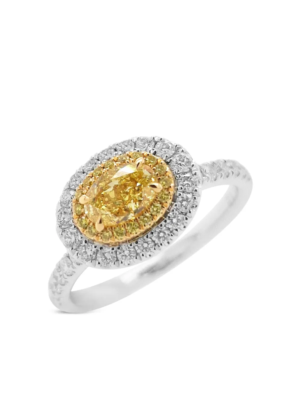 Hyt Jewelry 18k White Gold Diamond Ring In Yellow