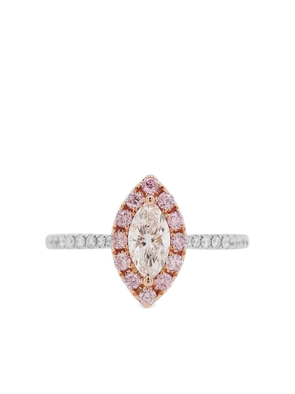 HYT Jewelry Anello in oro bianco 18 carati con diamanti - Rosa