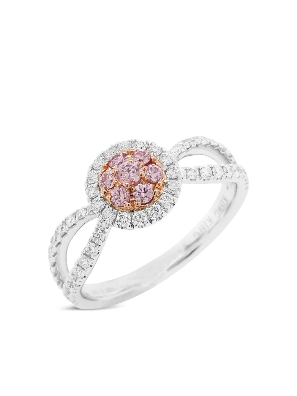 HYT Jewelry Anello in oro bianco 18 carati con diamanti - Rosa