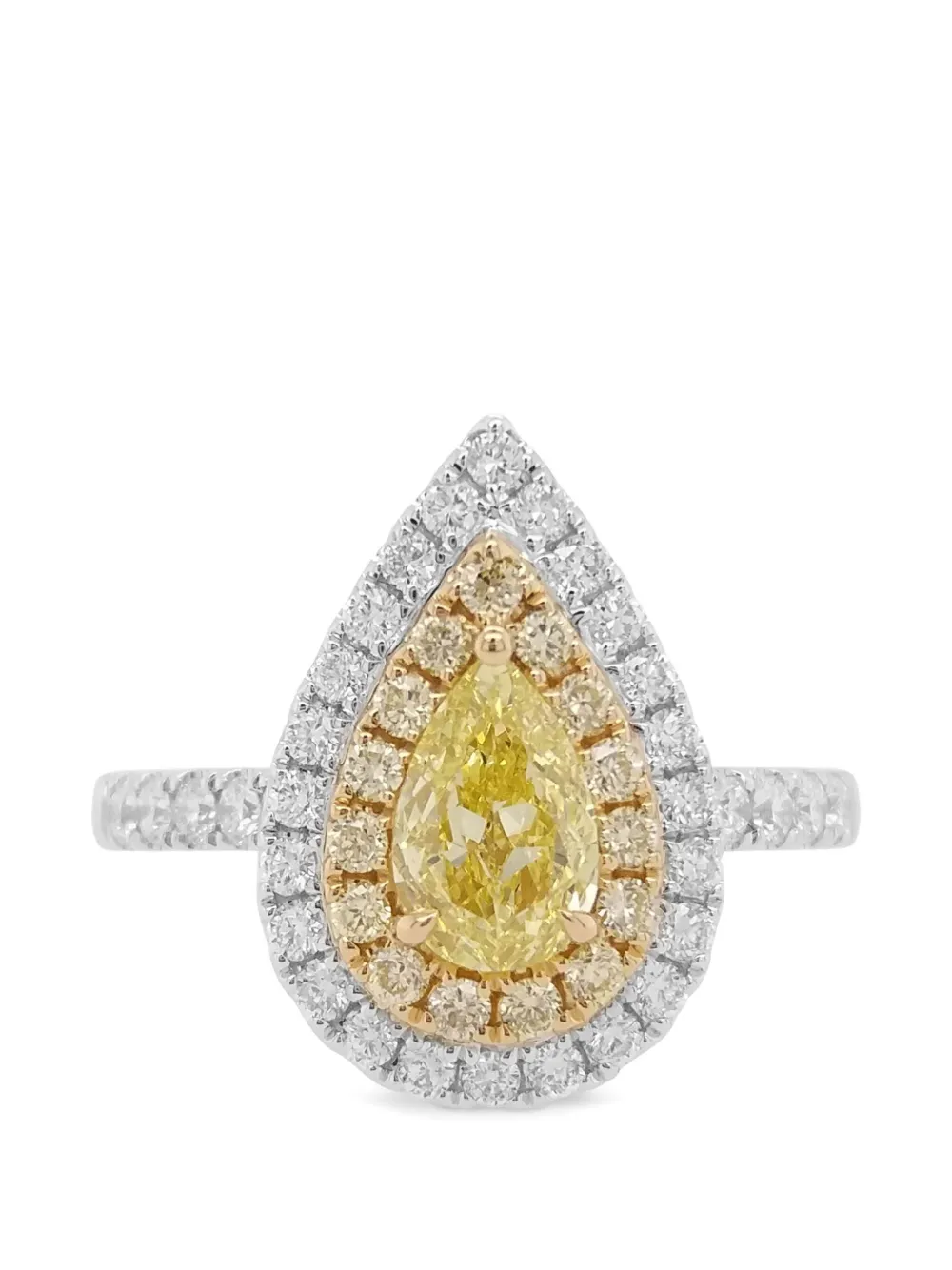 Shop Hyt Jewelry 18kt White Gold Diamond Ring In Yellow