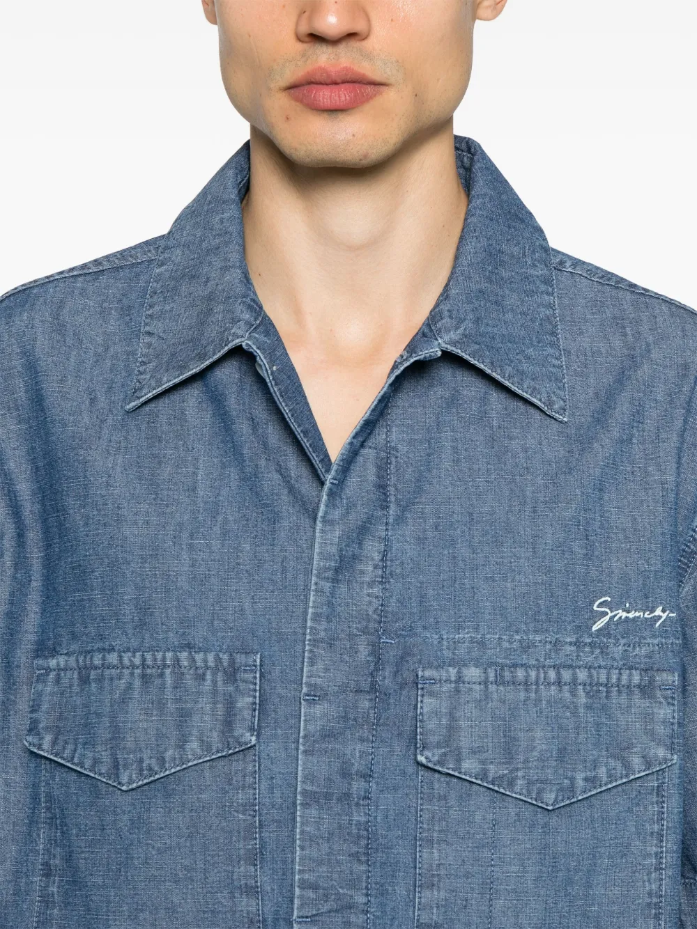 Shop Givenchy Denim Shirt In Blue